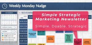Simple Strategic Marketing Newsletter Calendar with goals and action steps