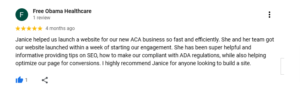 Google Review by Megan Mann for her website